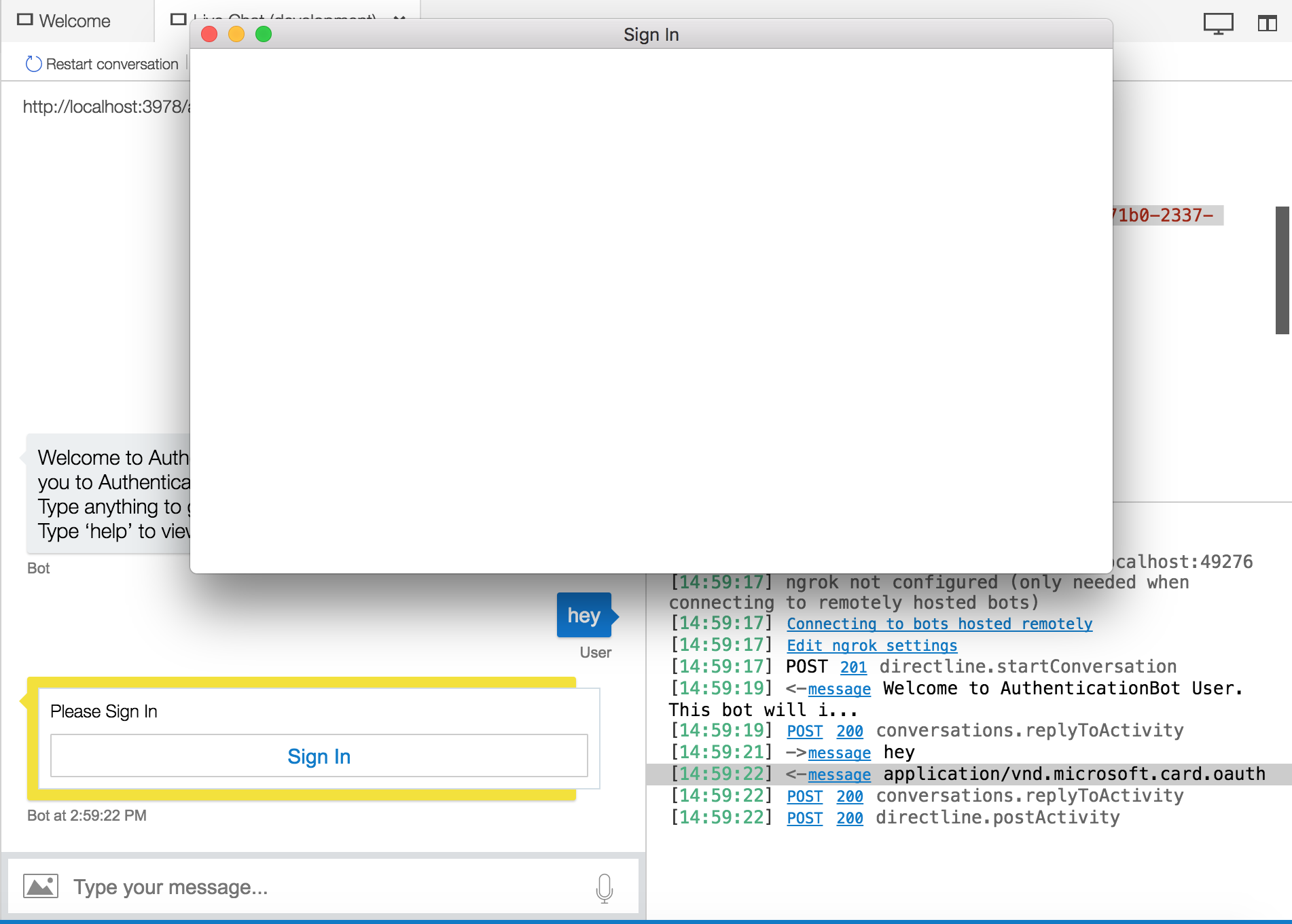 bot framework emulator mac